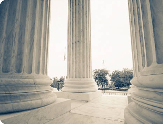 Column pillars at historical building.